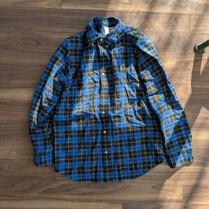 Ralph Lauren Blue and Yellow Checkered Men's Flannel